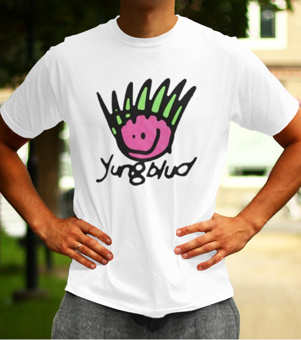 Yungblud Be Fookin Happy Pink Smiley Face With Green Spikes T-Shirt