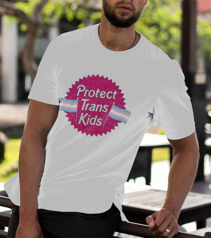 Protect Trans Kids Megamikoart Transgender Flag Pride T-Shirt