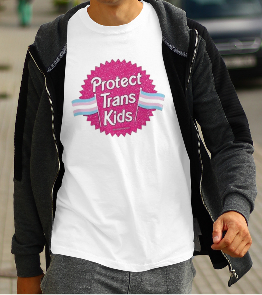 Protect Trans Kids Megamikoart Transgender Flag Pride T-Shirt