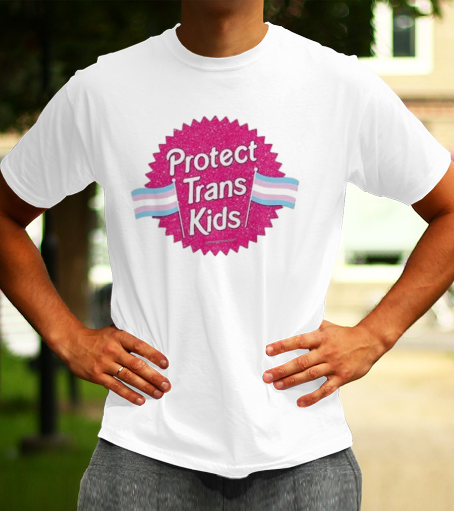 Protect Trans Kids Megamikoart Transgender Flag Pride T-Shirt