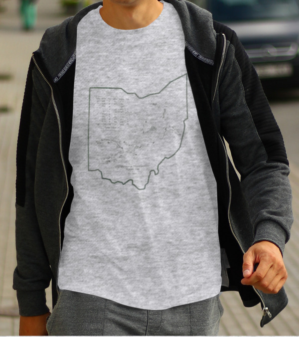 Abercrombie And Fitch Memorial Tournament Ohio State Map Outline T-Shirt