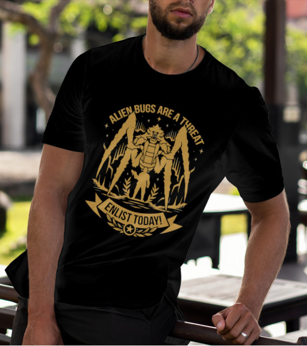 Alien Bugs Are A Threat Enlist Today Against Giant Monster Spider T-Shirt
