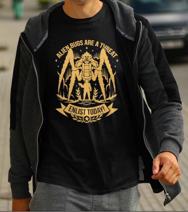 Alien Bugs Are A Threat Enlist Today Against Giant Monster Spider T-Shirt