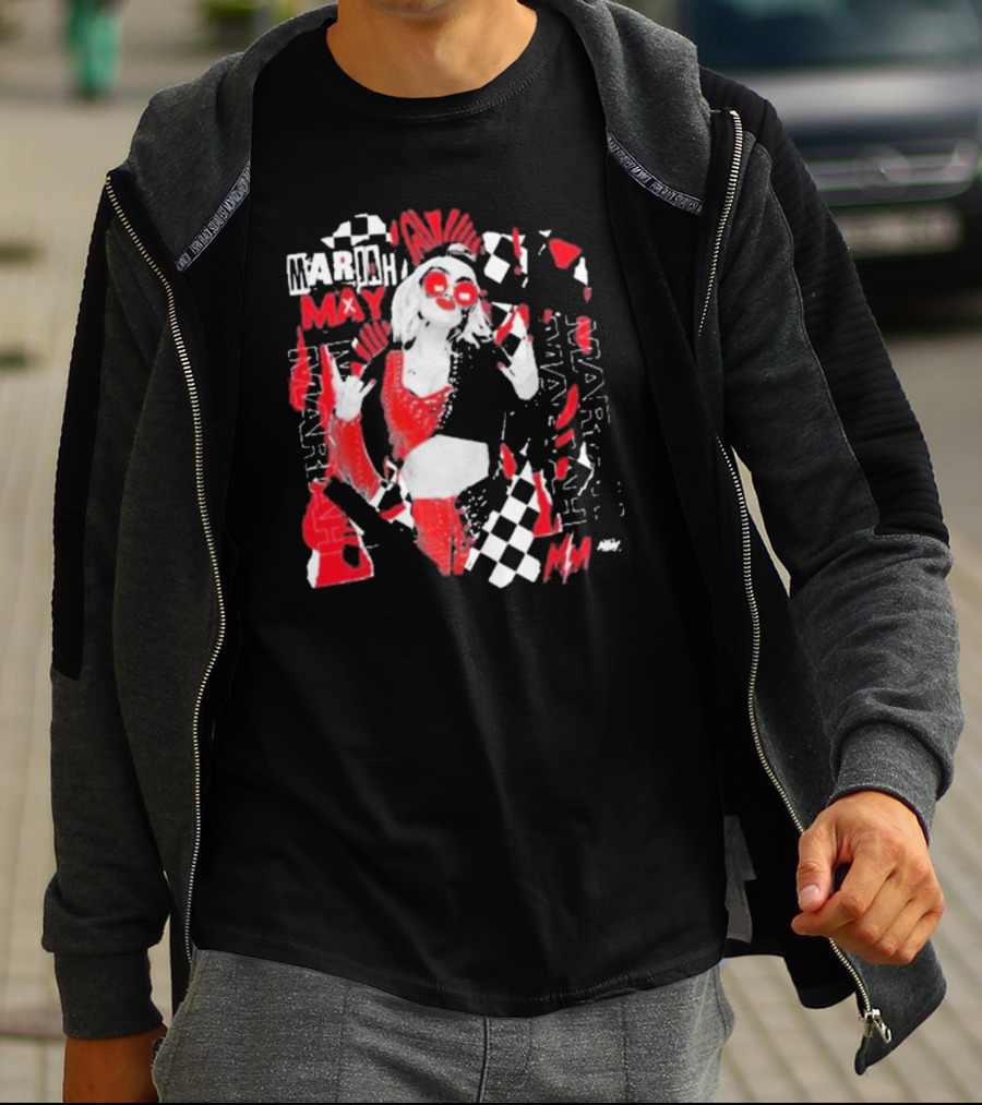 Mariah May All Elite Wrestling Checkerboard Red And Black T-Shirt