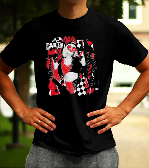 Mariah May All Elite Wrestling Checkerboard Red And Black T-Shirt
