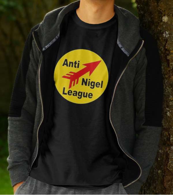 Anti Nigel League Red Arrow Emblem Yellow Circle T-Shirt
