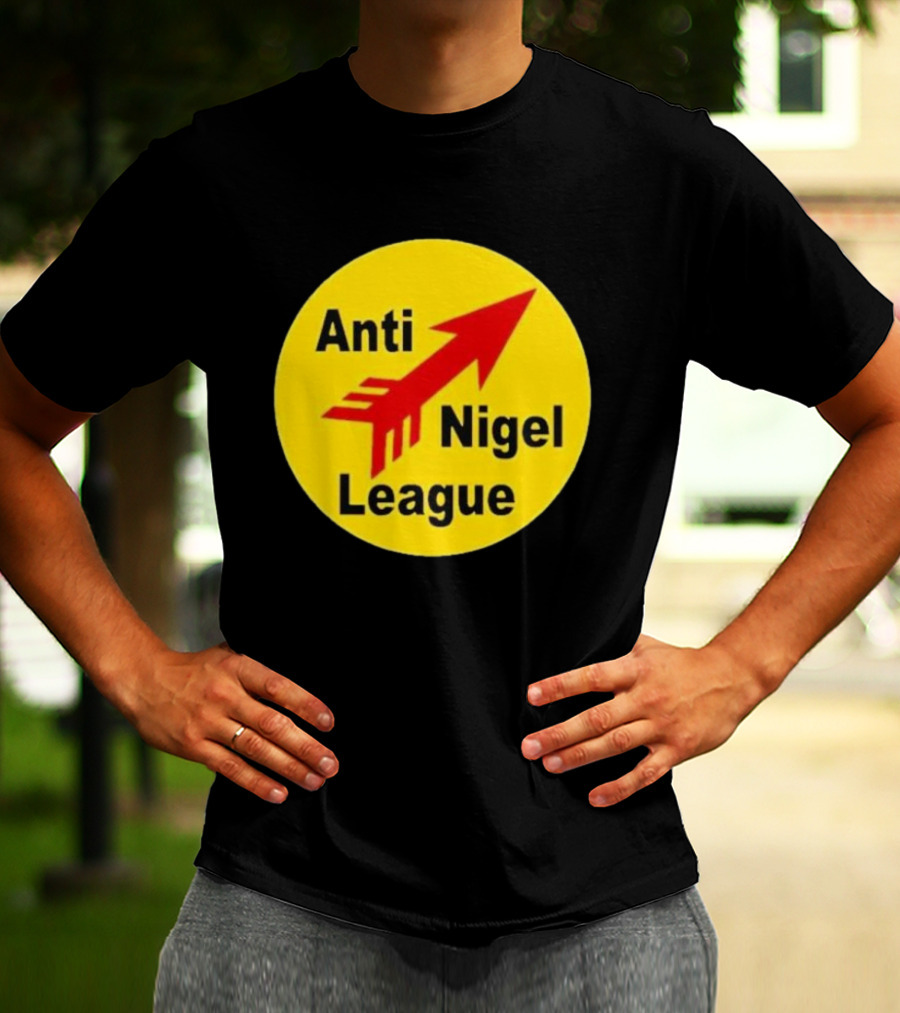 Anti Nigel League Red Arrow Emblem Yellow Circle T-Shirt