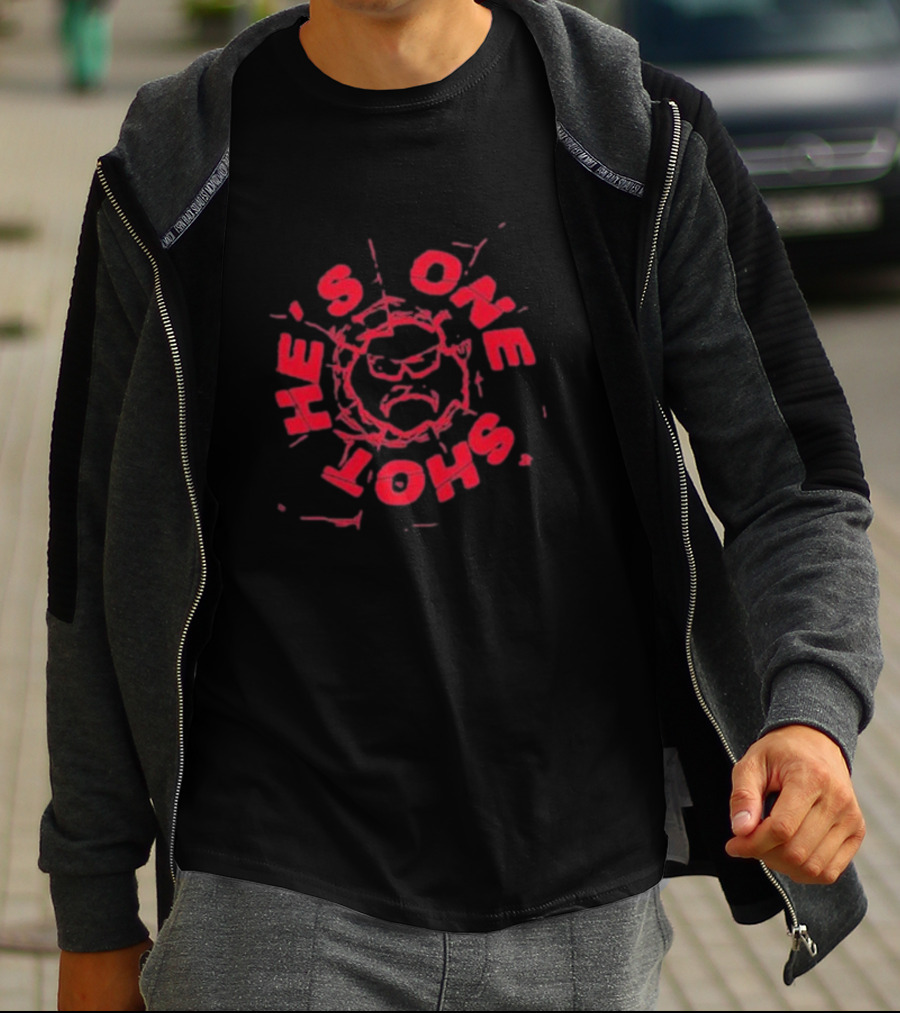 Dr Disrespect He's One Shot Cracked Red Text And Iconic Face T-Shirt