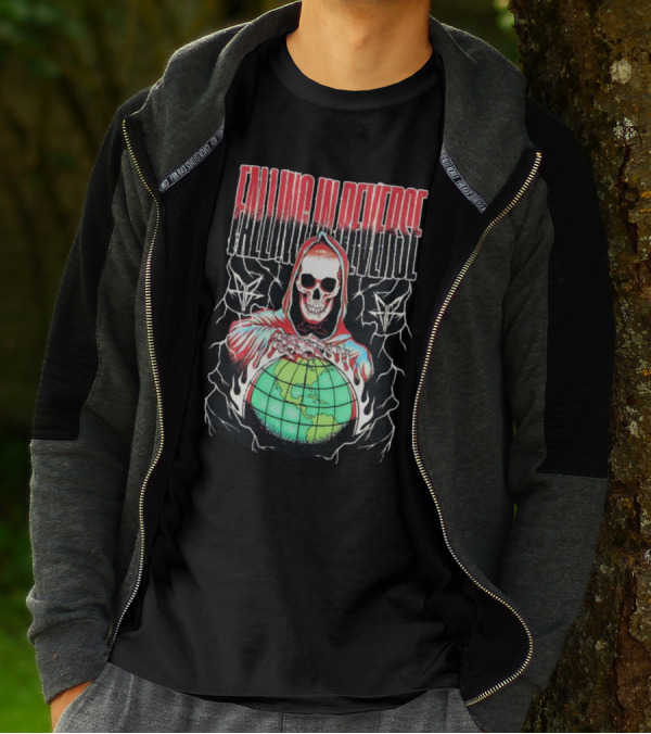 Falling In Reverse Skull Hood Globe T-Shirt
