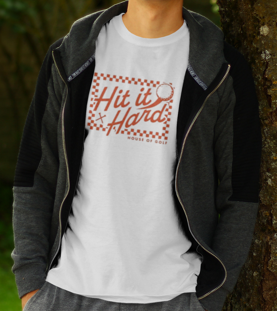 Hit It Hard Checkerboard House Of Golf T-Shirt