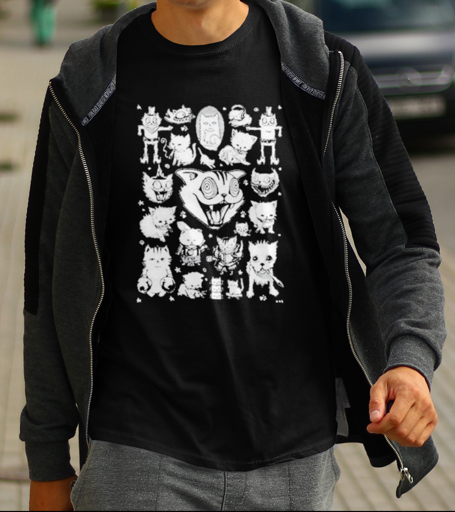 K45ink Mega Flash Cat Expressions And Characters T-Shirt