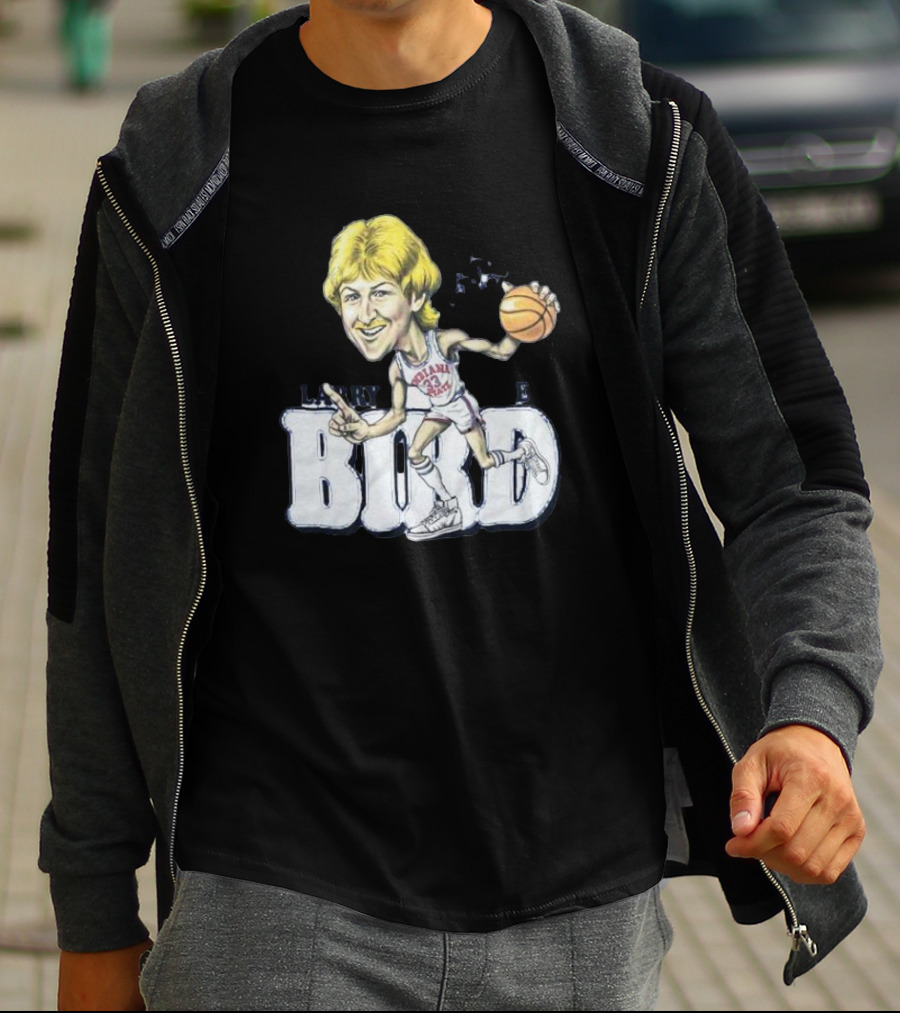 Larry Bird Indiana State Basketball Caricature Signature T-Shirt