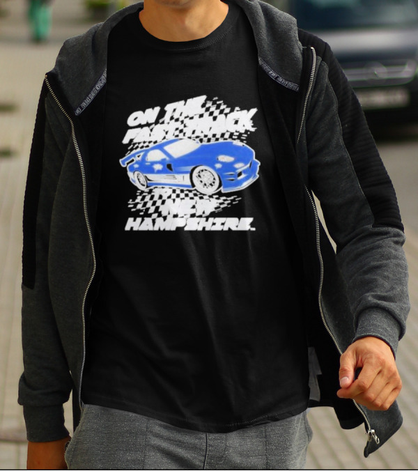 On The Fast Track New Hampshire Wildcats Racing Car T-Shirt
