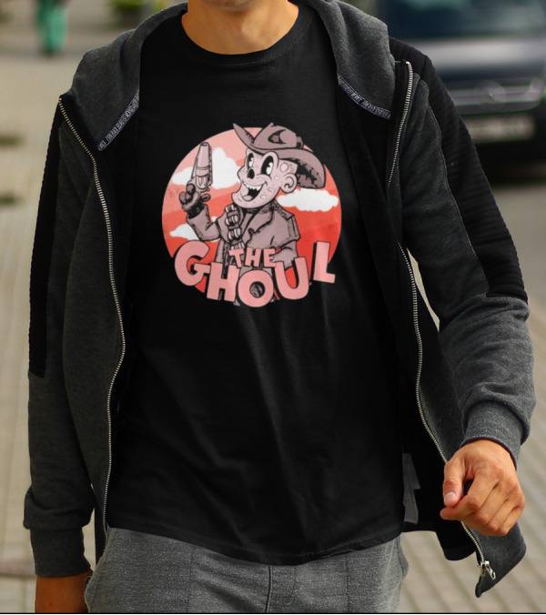 The Ghoul Rubber Hose Style Cowboy Character With Gun In Hand T-Shirt