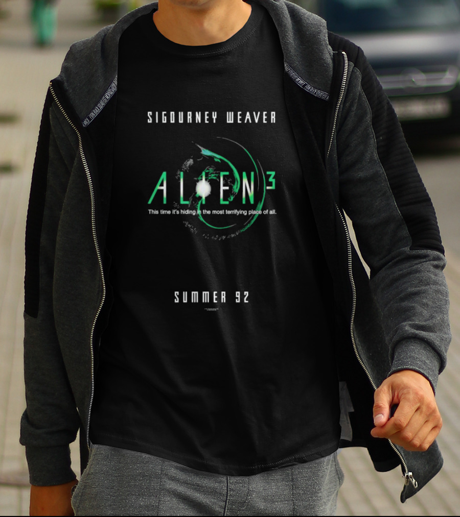Sigourney Weaver Alien3 This Time It’s Hiding In The Most Terrifying Place Of All Summer 92 T-Shirt
