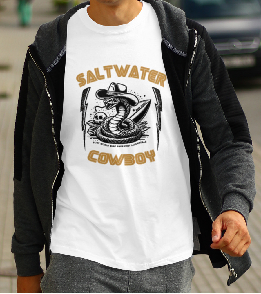 Saltwater Cowboy Surf World Surf Shop Fort Lauderdale T-Shirt