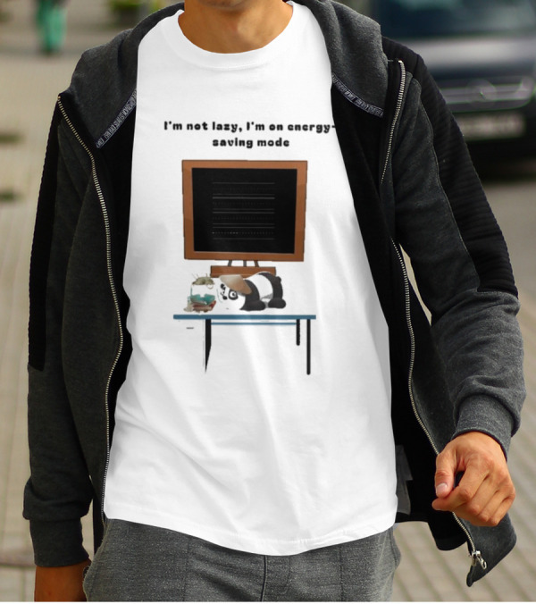 I’m Not Lazy I’m On Energy Saving Mode Cat Relaxing By Television T-Shirt