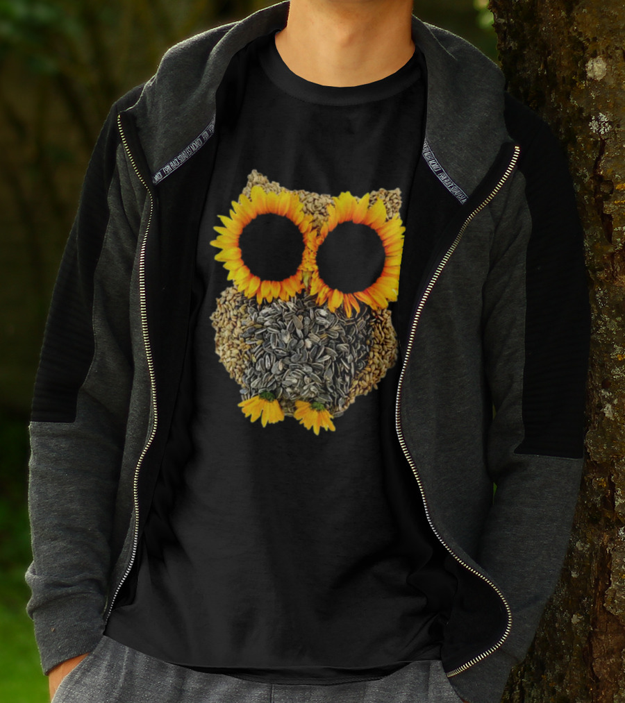 Sunflower Seed Owl With Bright Sunflower Eyes T-Shirt