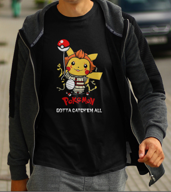 Pikachu Pennywise Pokemon Gotta Catch'em All Balloon Mashup T-Shirt