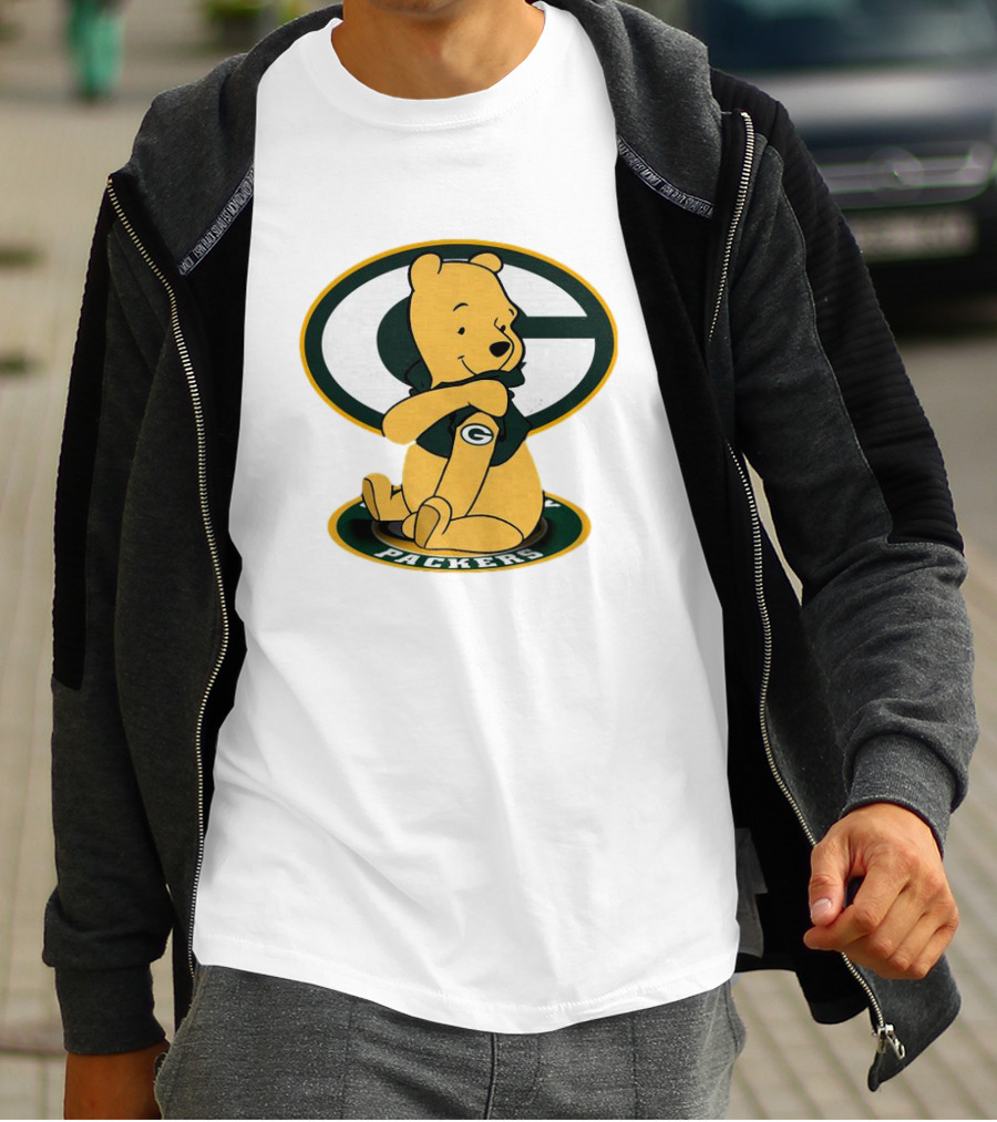 Pooh Green Bay Packers Logo Tattoo T-Shirt