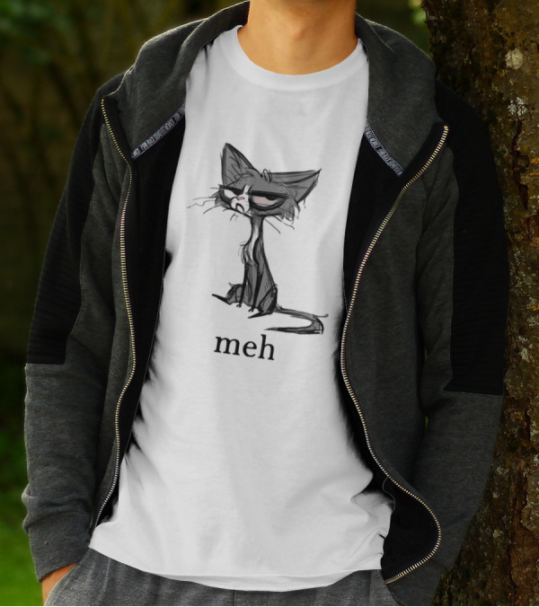 Siamese Cat Meh Expression Dark Mood T-Shirt