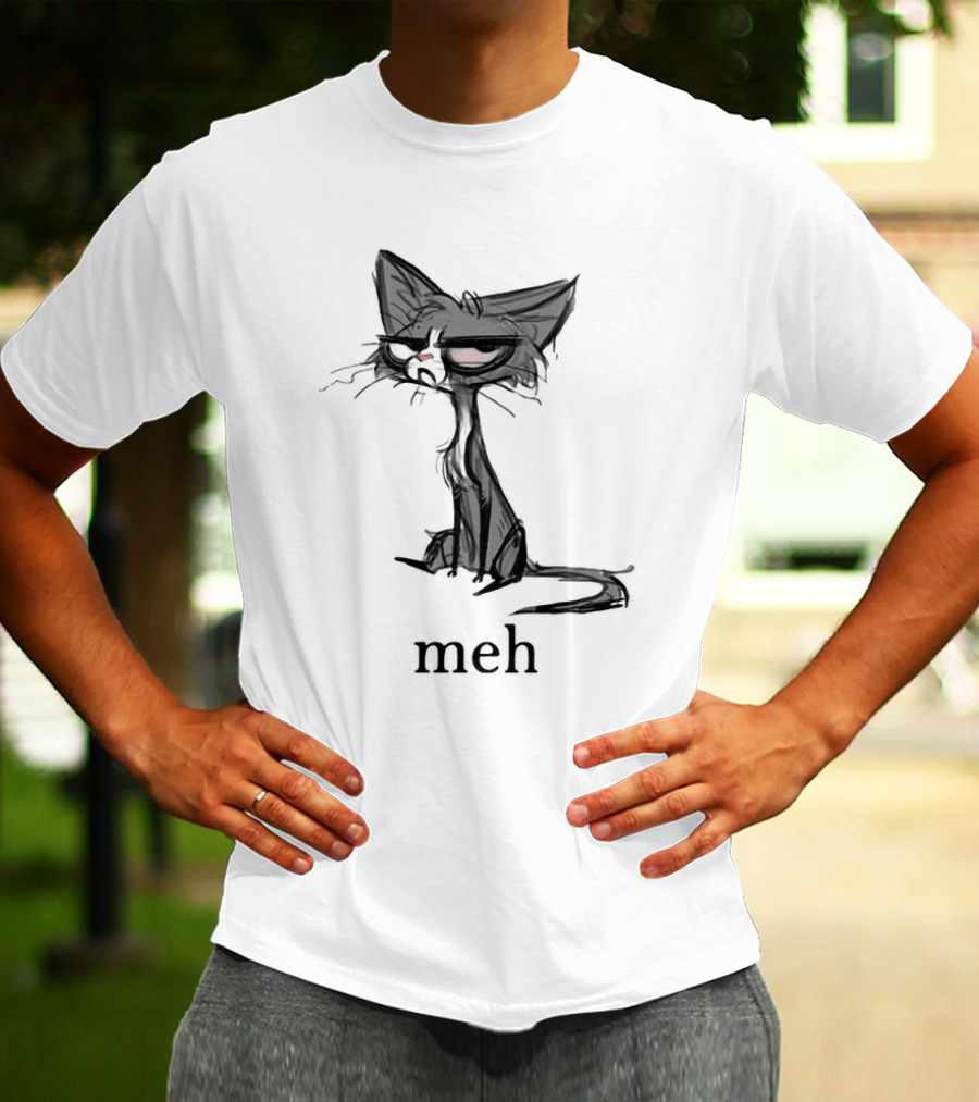 Siamese Cat Meh Expression Dark Mood T-Shirt
