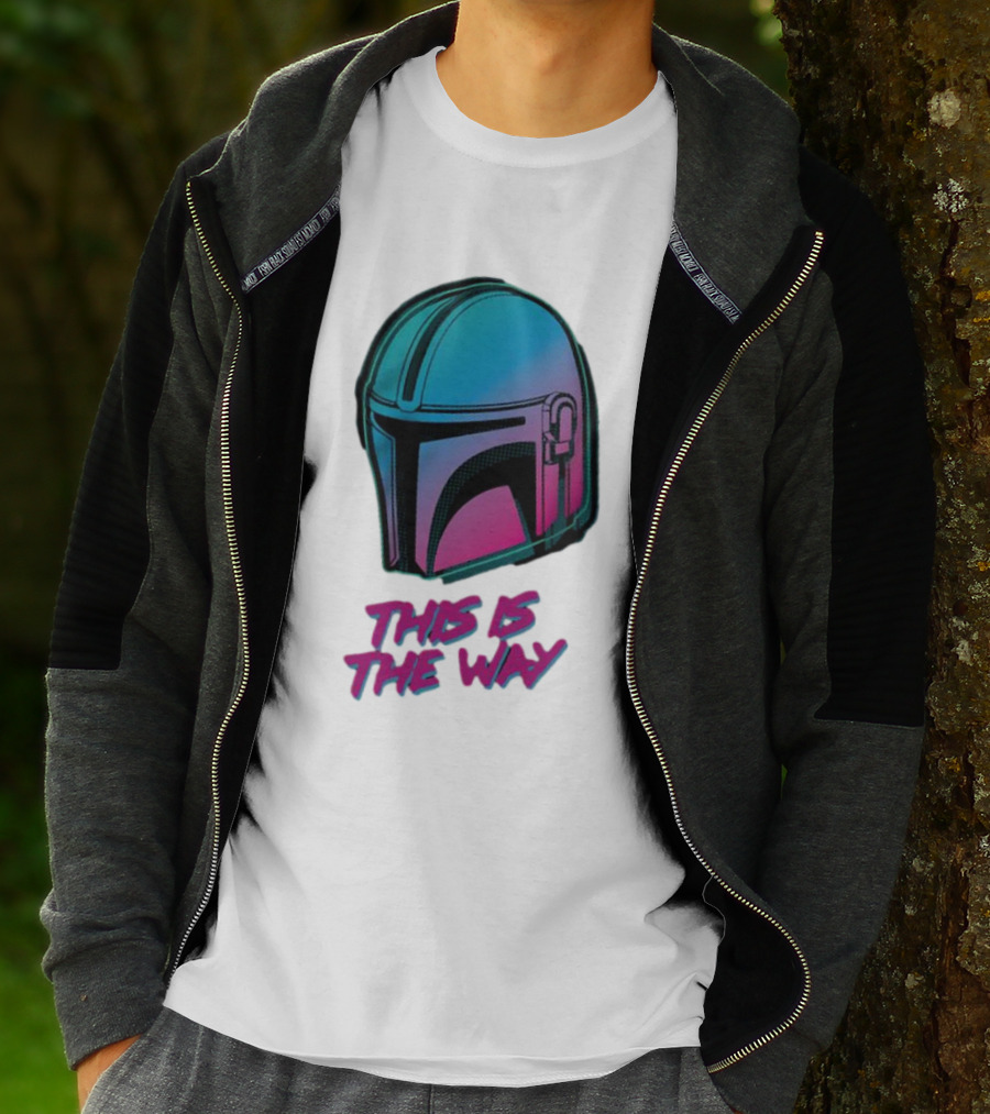 Star Wars The Mandalorian Helmet This Is The Way Neon T-Shirt