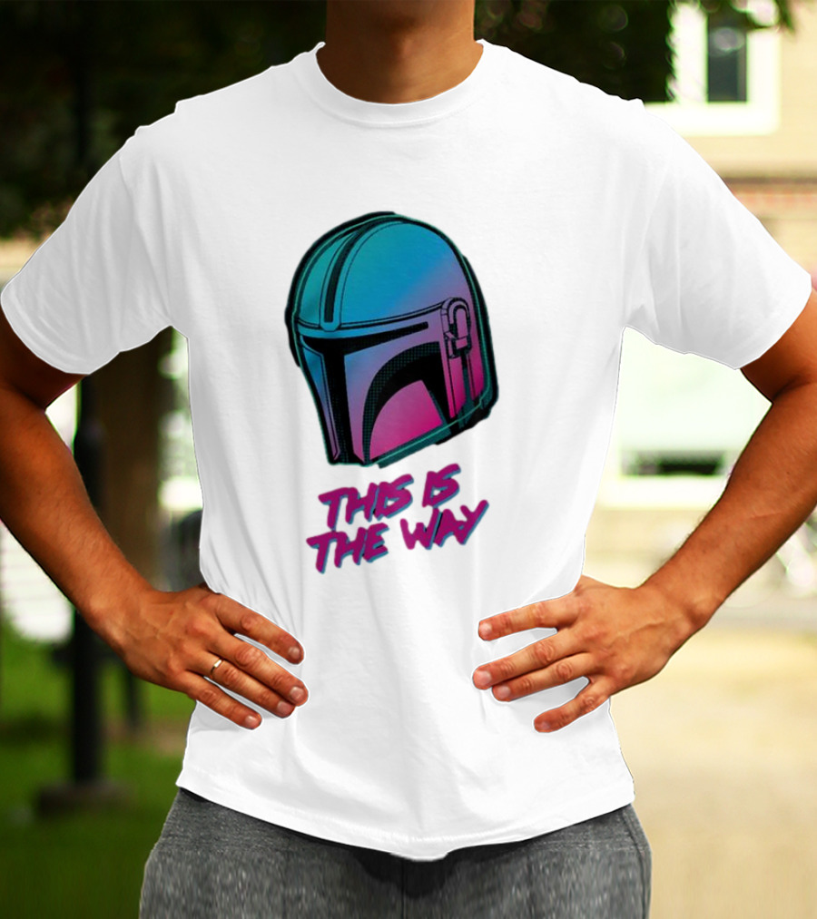 Star Wars The Mandalorian Helmet This Is The Way Neon T-Shirt
