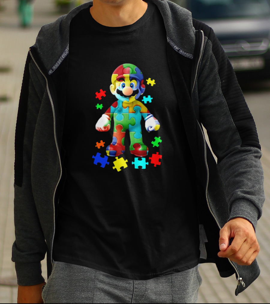 Super Mario Puzzle Autism Awareness T-Shirt
