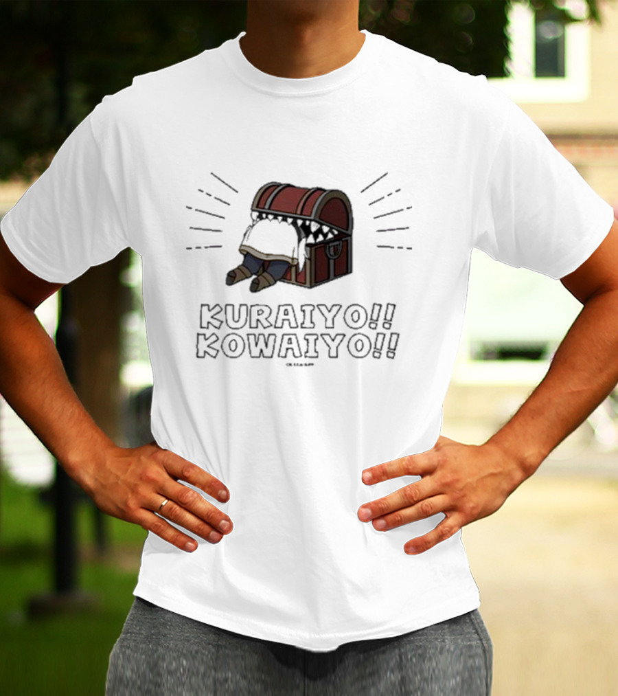 Kuraiyo Kowaiyo Treasure Chest Character Inside T-Shirt