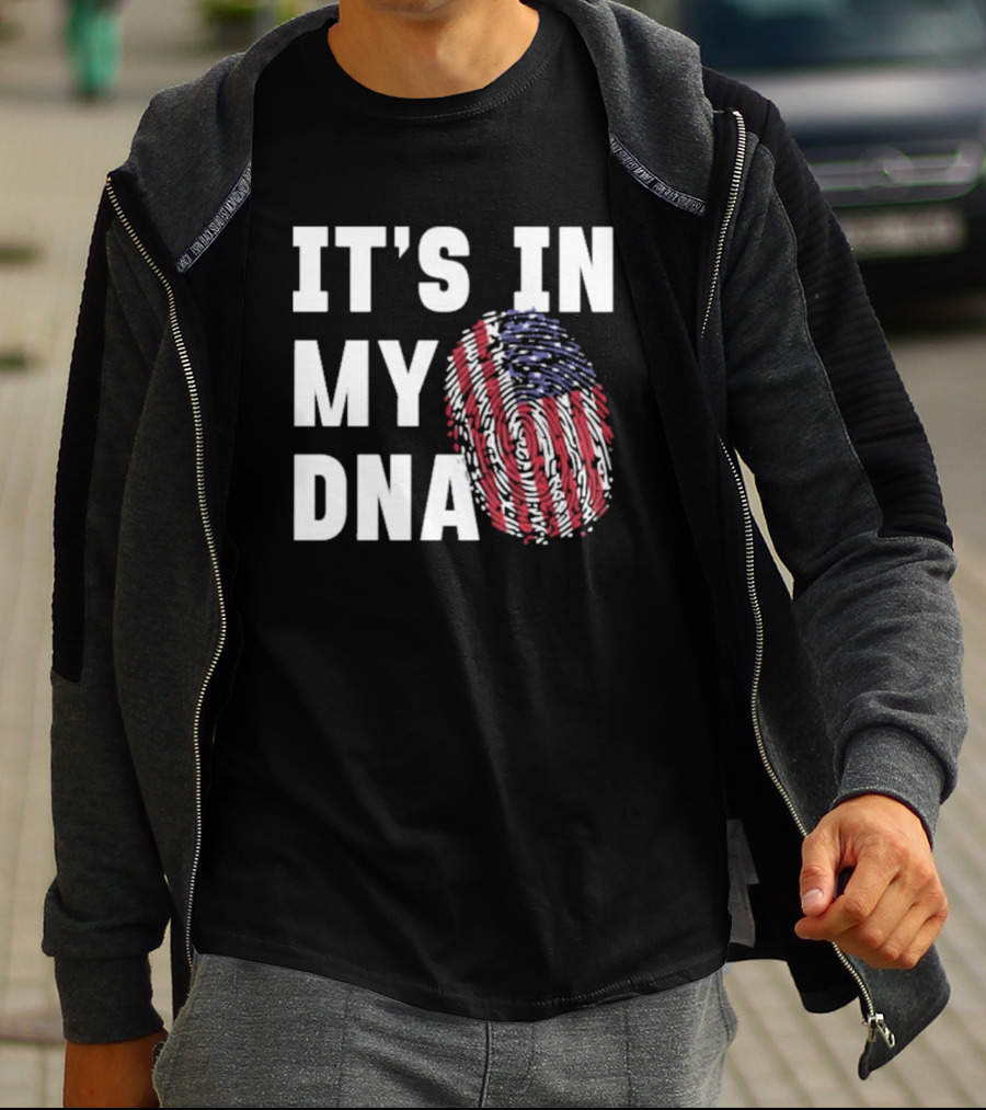 IT'S IN MY DNA American Flag Fingerprint T-Shirt