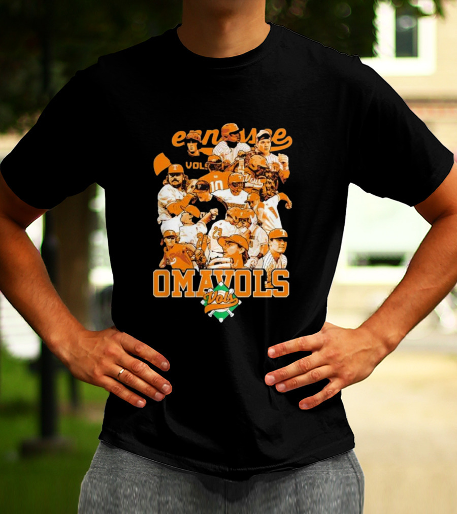 Tennessee Volunteers Omavols Baseball Players Collage T-Shirt