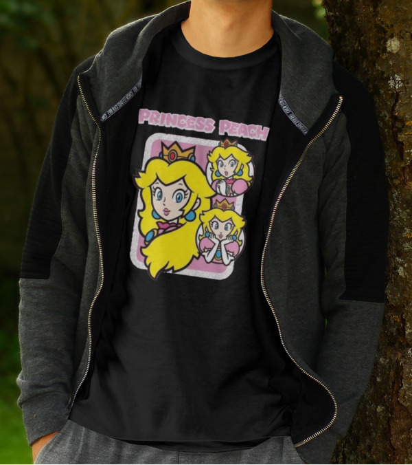 Princess Peach Glitter Super Mario T-Shirt