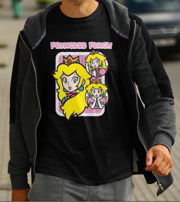 Princess Peach Glitter Super Mario T-Shirt