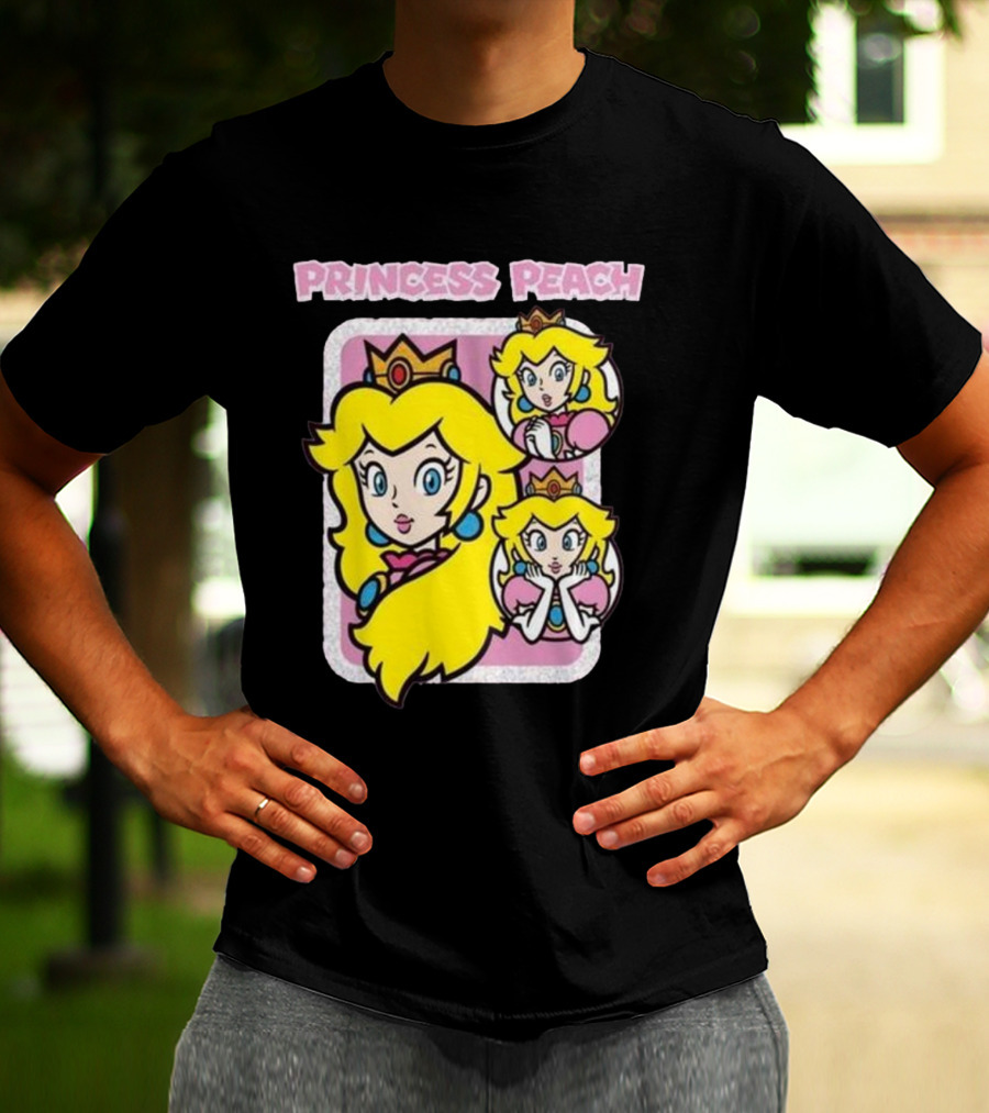 Princess Peach Glitter Super Mario T-Shirt