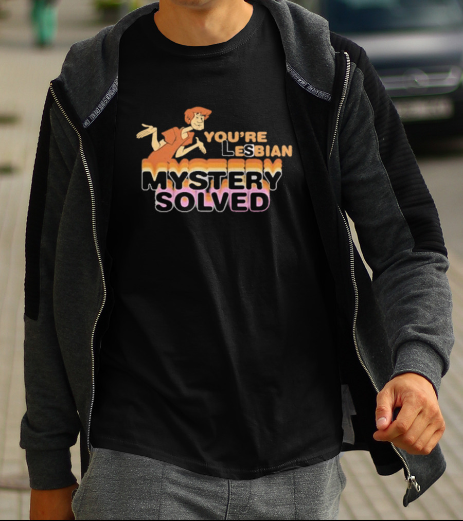 You're Lesbian Mystery Solved Retro Cartoon T-Shirt
