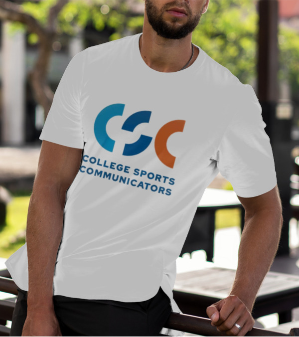 CSC College Sports Communicators Blue Orange T-Shirt