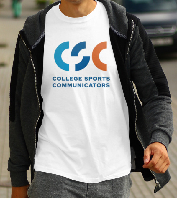 CSC College Sports Communicators Blue Orange T-Shirt