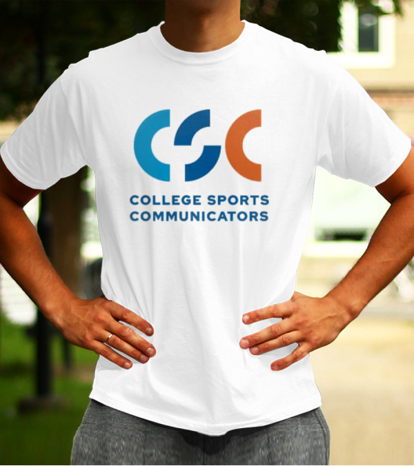 CSC College Sports Communicators Blue Orange T-Shirt