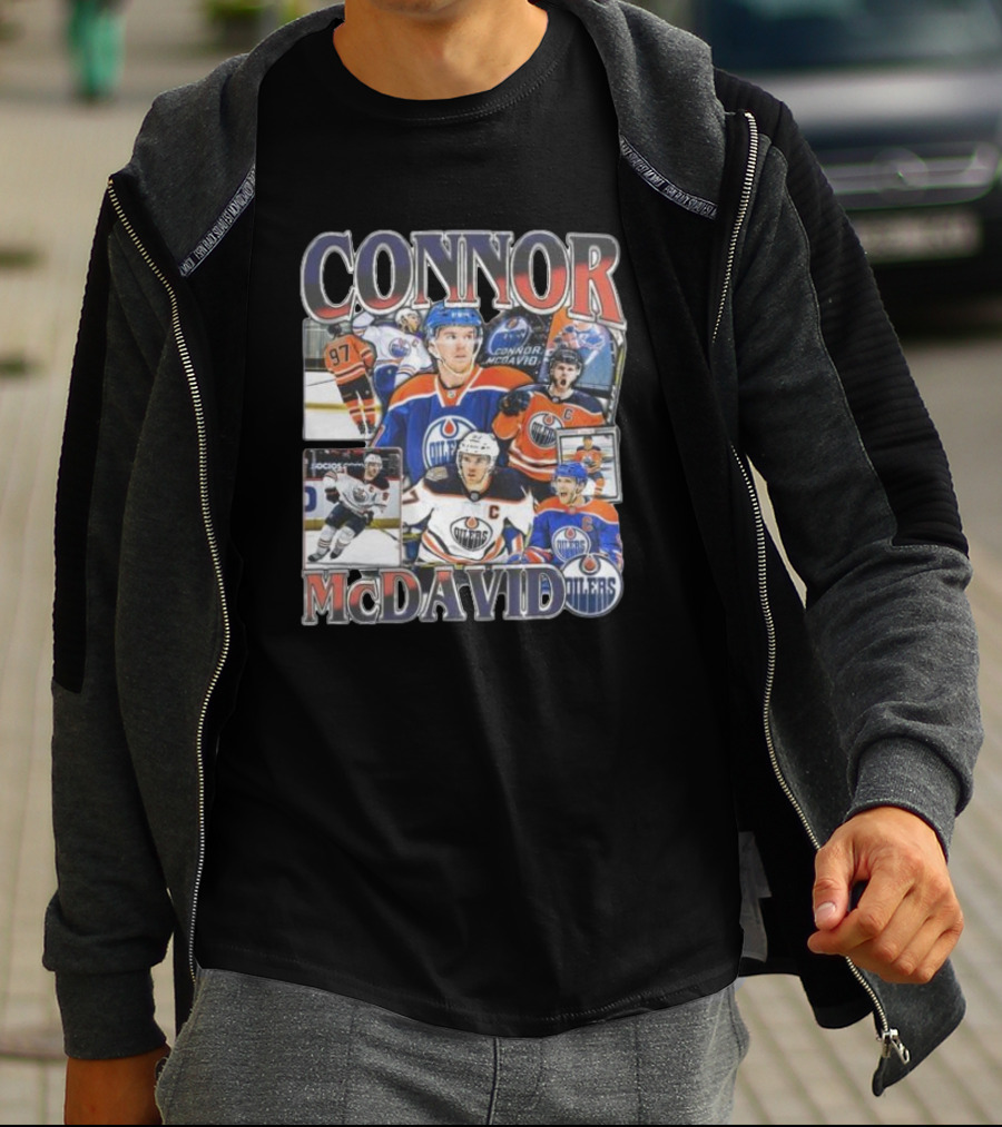 Connor McDavid Edmonton Oilers MVP Player 97 Hockey Images T-Shirt