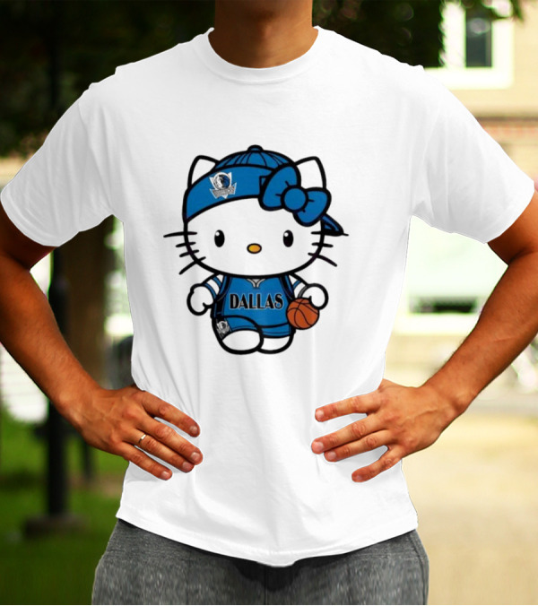 Dallas Mavericks Hello Kitty Basketball Team Spirit T-Shirt