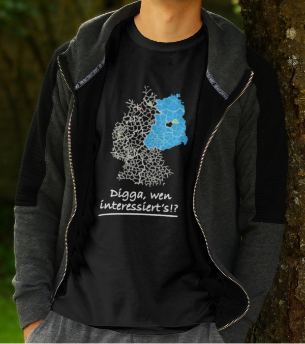 Digga Wen Interessiert Map Outline Blue Highlight T-Shirt