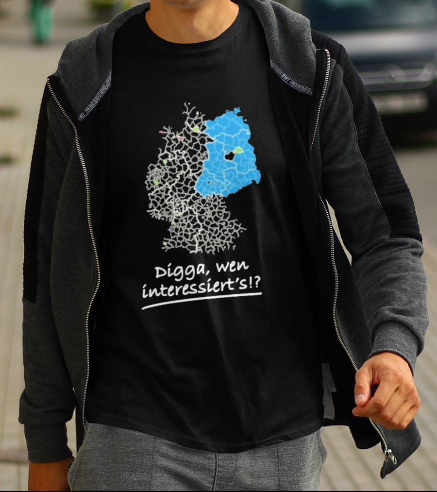 Digga Wen Interessiert Map Outline Blue Highlight T-Shirt