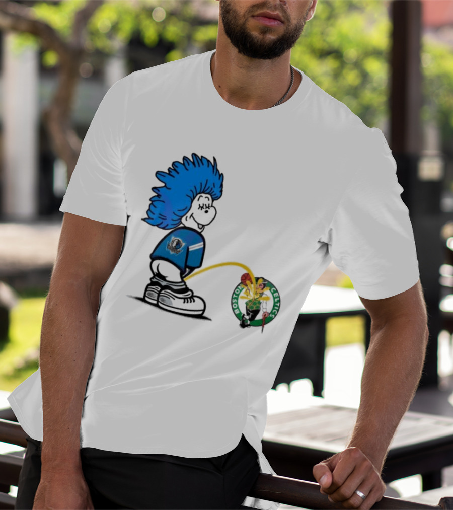 Dr Seuss Thing One Dallas Mavericks Urine On Boston Celtics T-Shirt