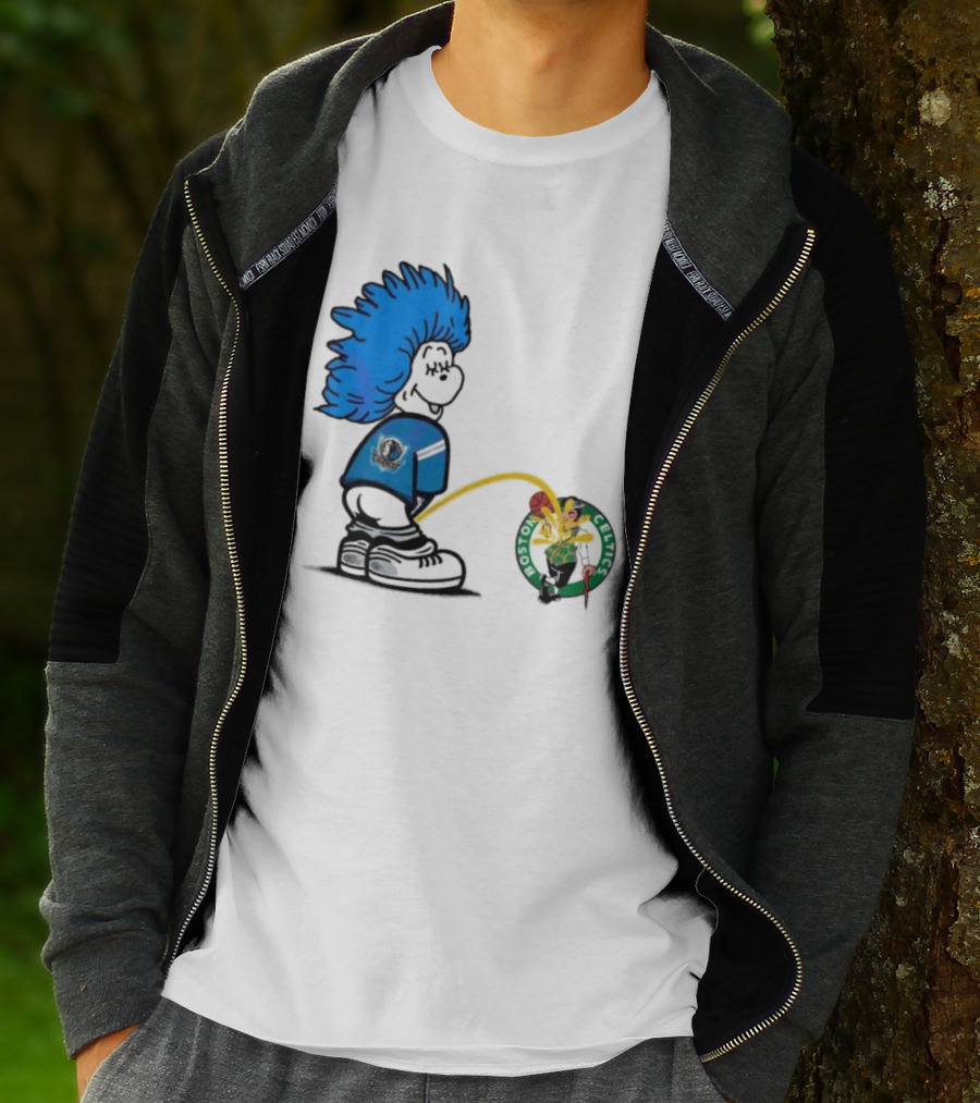 Dr Seuss Thing One Dallas Mavericks Urine On Boston Celtics T-Shirt