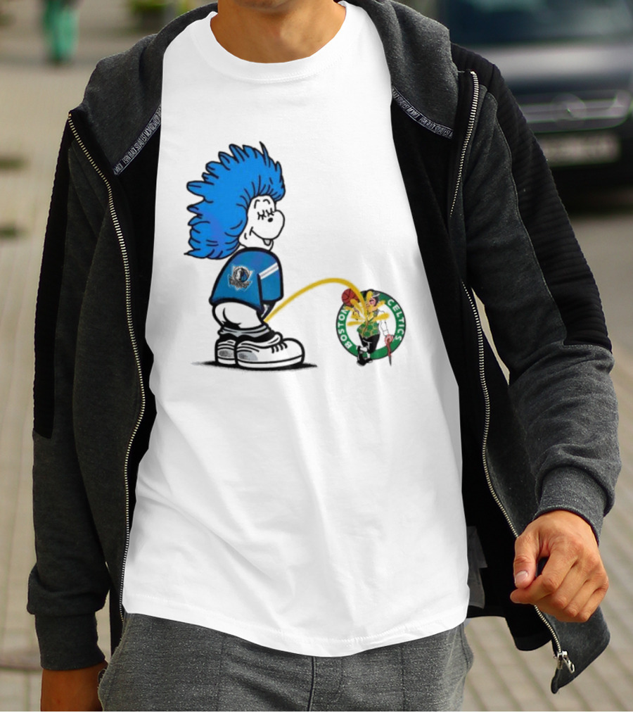Dr Seuss Thing One Dallas Mavericks Urine On Boston Celtics T-Shirt