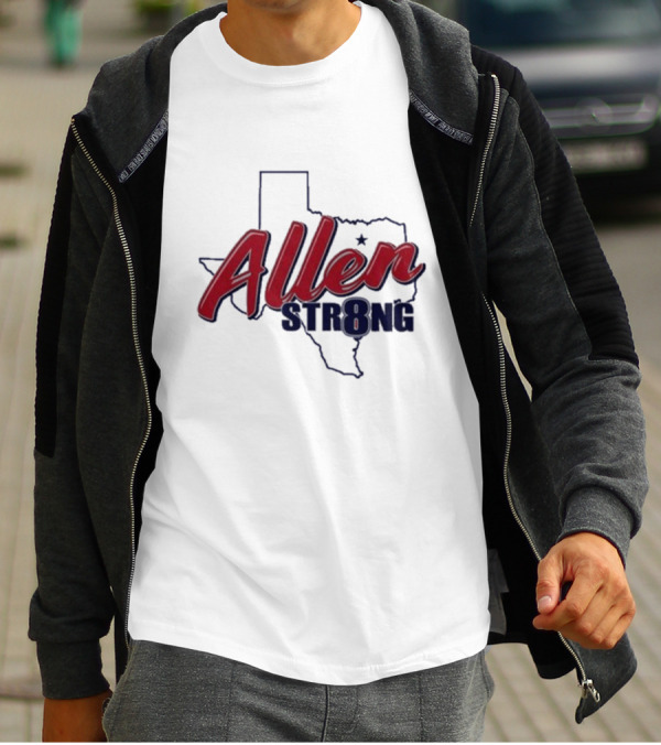 Allen STR8NG Texas Outline Red Star T-Shirt
