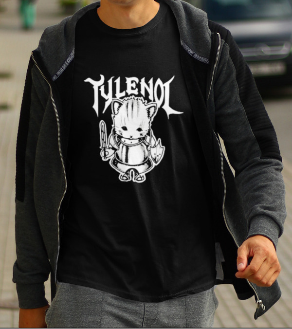 Tylenol Knight Cat Holding Sword And Shield By K45ink T-Shirt