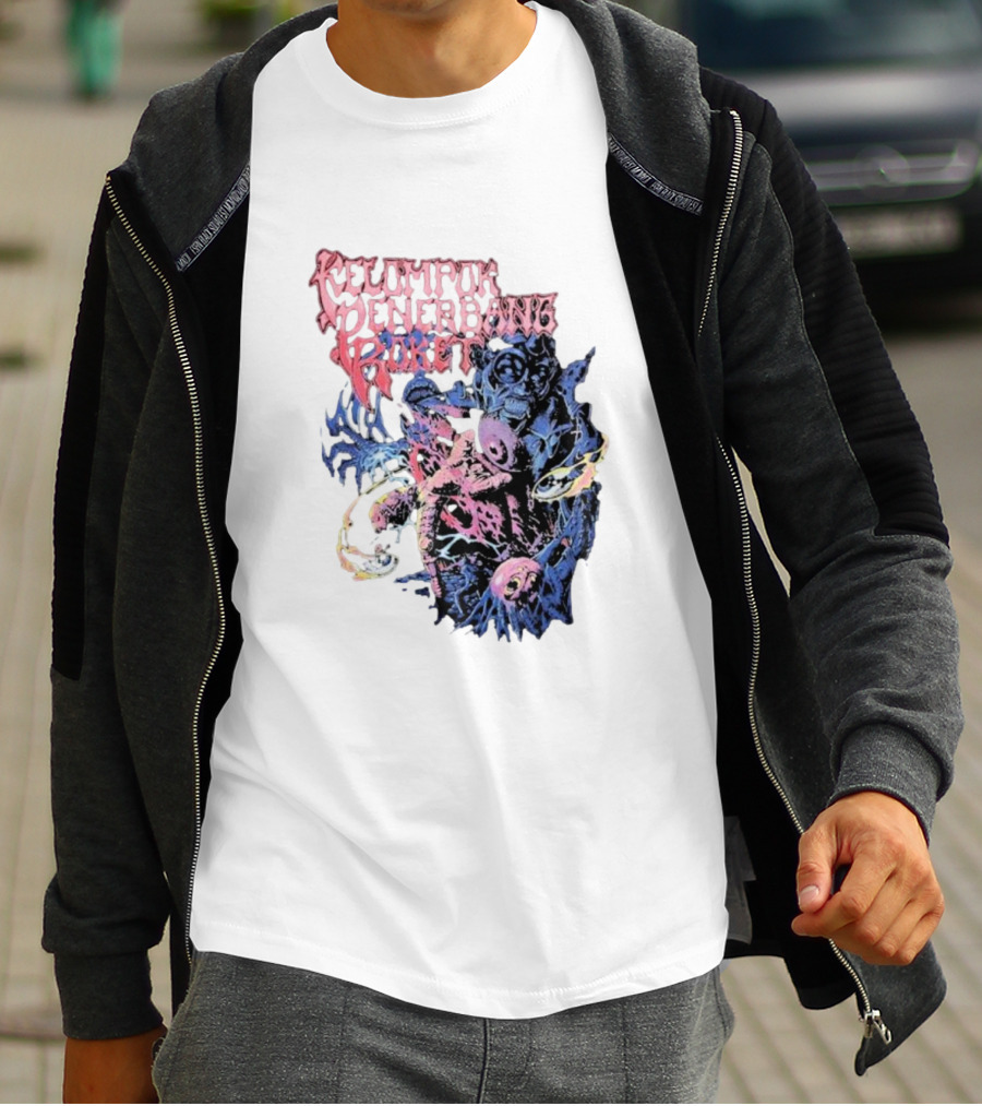 Kelompok Penerbang Roket Space Rage Psychedelic Monster T-Shirt