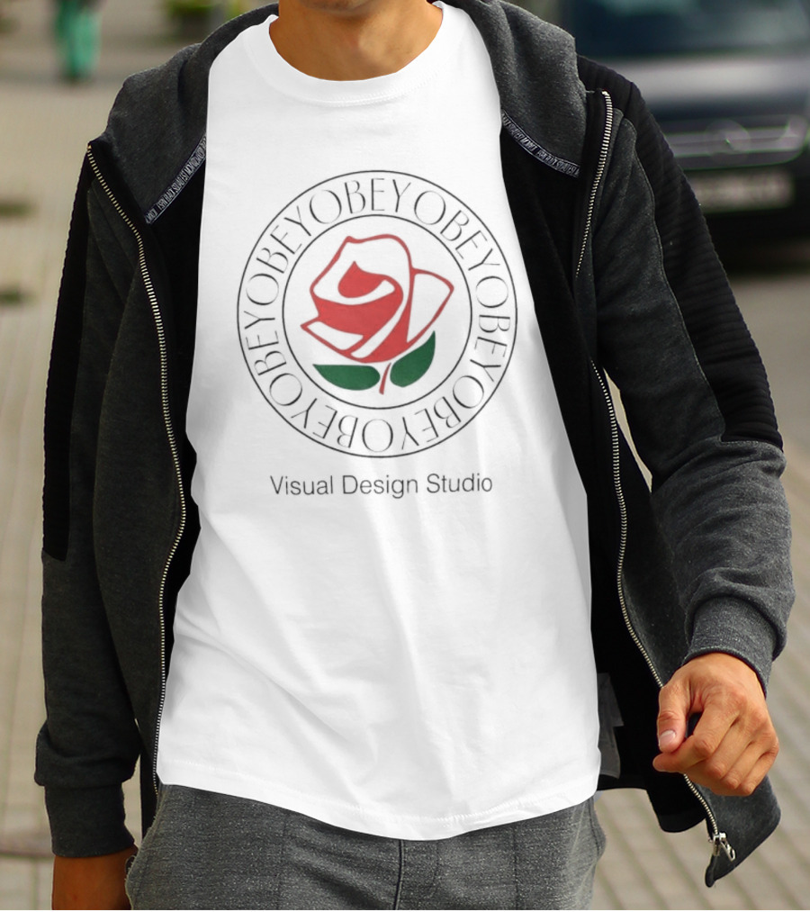 OBEY Red Rose Visual Design Studio T-Shirt
